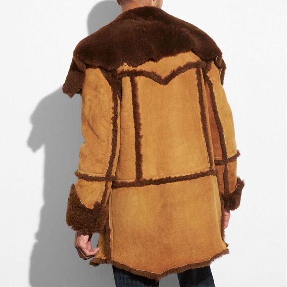Coach Men 1941 Runway Rustic Sheepskin Shearling Coat Fall 2017 Small - Picture 3 of 13